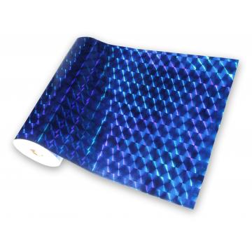 Universal holographic adhesive foil on meters - squares blue