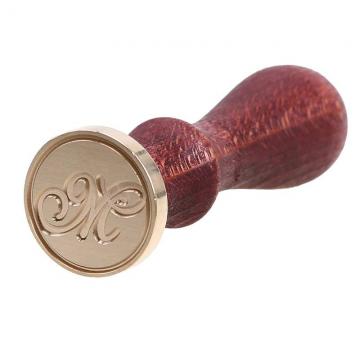 Wax seal stamp with letters of the alphabet - handwritten script M