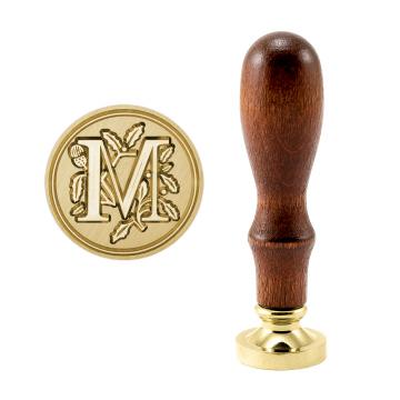 Brass seal stamp (stamping block) for wax - a decorative block letter M