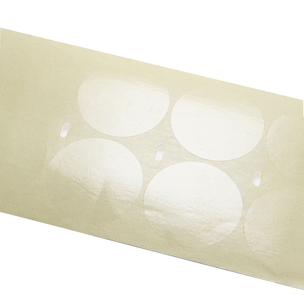 Transparent self-adhesive round stickers – box seals 40 mm