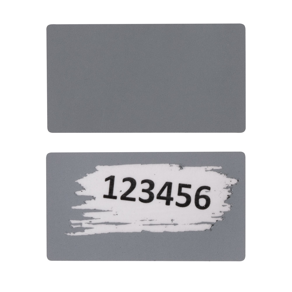 Rectangular scratch sticker, matte grey, 42 mm x 23 mm 
