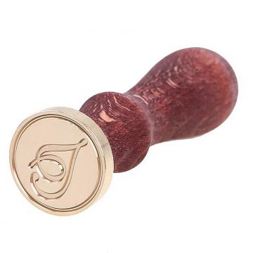 Wax seal stamp with letters of the alphabet - handwritten script T