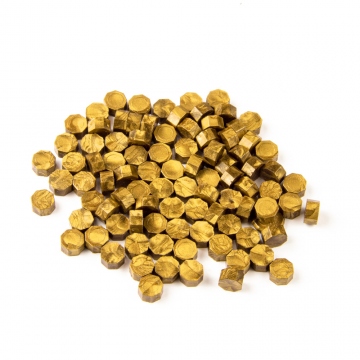 Mailable sealing wax golden metallic - beads 30g - Type 11
