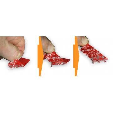 White non-residual rectangular VOID sticker with high adhesion
