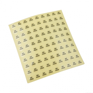 QC PASS transparent vinyl sticker 7 mm