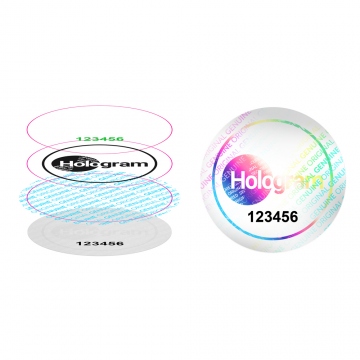 Transparent two-layer hologram with custom design