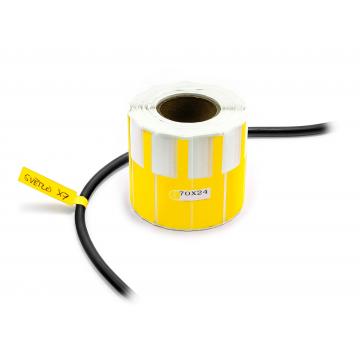 Labels for labelling and description of conductors and cables yellow - roll 1000pcs