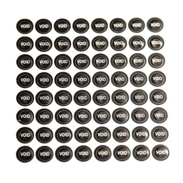 Vinyl VOID self-adhesive label – a black „screw“