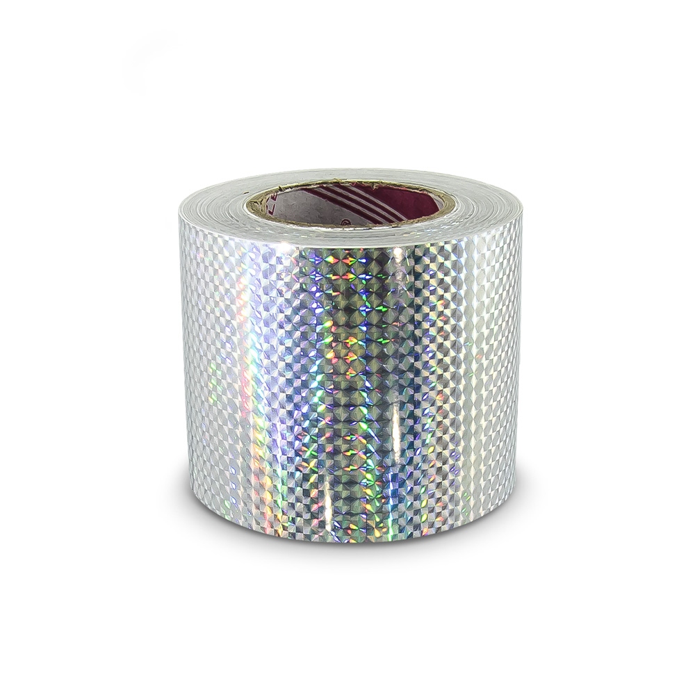 Hologram self-adhesive tape 100 mms, silver squares pattern