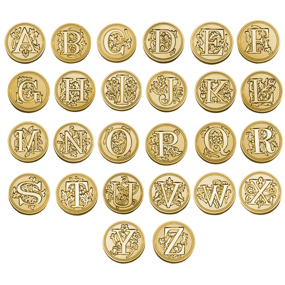 Brass seal stamp (stamping block) for wax - a decorative block letter S