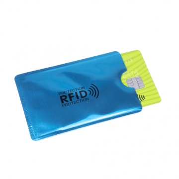Blue RFID/NFC-blocking protectors for contactless cards 