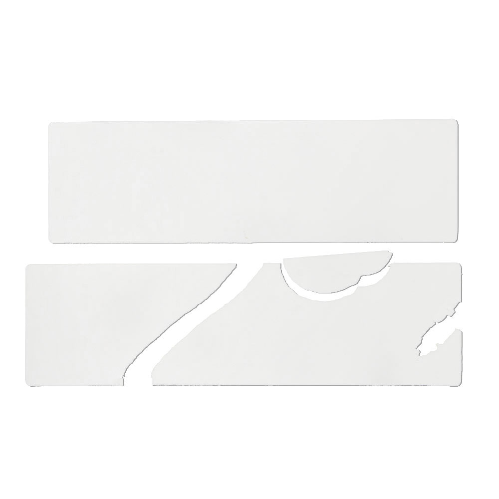 Destructive vinyl sticker, white, no print, 10 x 3 cm