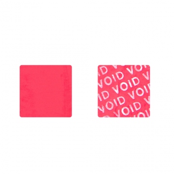 Non-residual VOID sticker for cell phone camera - red 20 x 20 mm