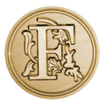 Brass seal stamp (stamping block) for wax - a decorative block letter F