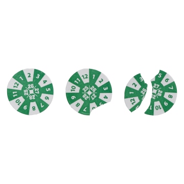 Calibration sticker 2025, 2026, 2027, 2028 green 12mm