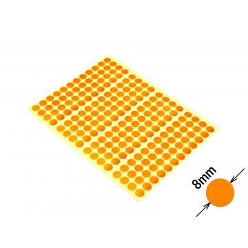 Round colored signaling stickers  unprinted 8 mm orange