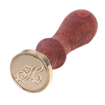 Wax seal stamp with letters of the alphabet - handwritten script H