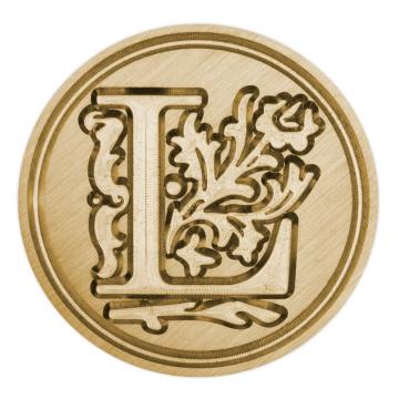 Brass seal stamp (stamping block) for wax - a decorative block letter L