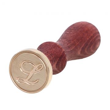 Wax seal stamp with letters of the alphabet - handwritten script L