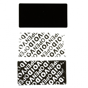 Residual security sticker, black, 50 x 25 mm