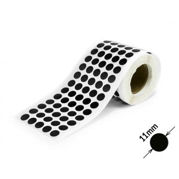 Round black paper stickers with plastic lamination 11mm